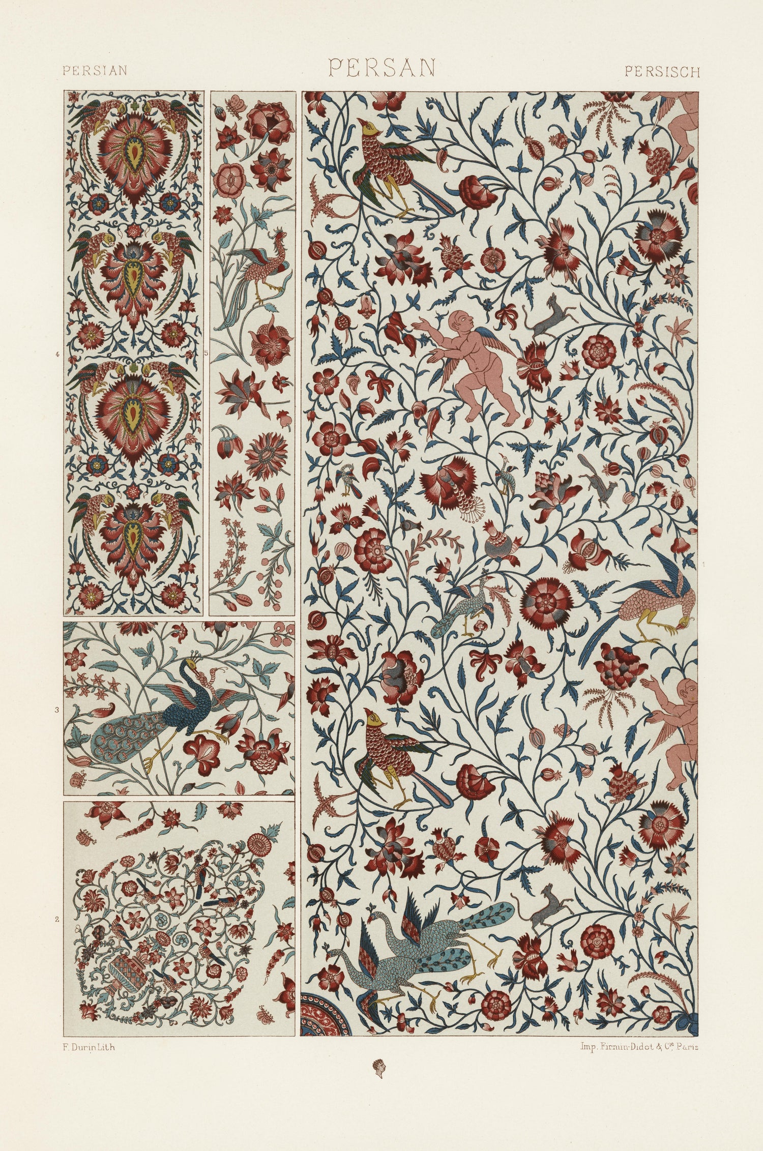 Persian pattern from L'ornement Polychrome (1888) by Albert Racinet