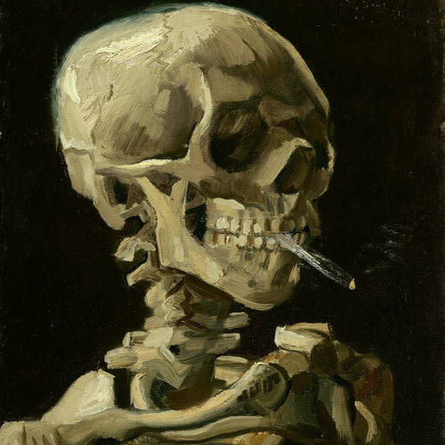 Head of a skeleton with a burning cigarette (1886) by Vincent van Gogh