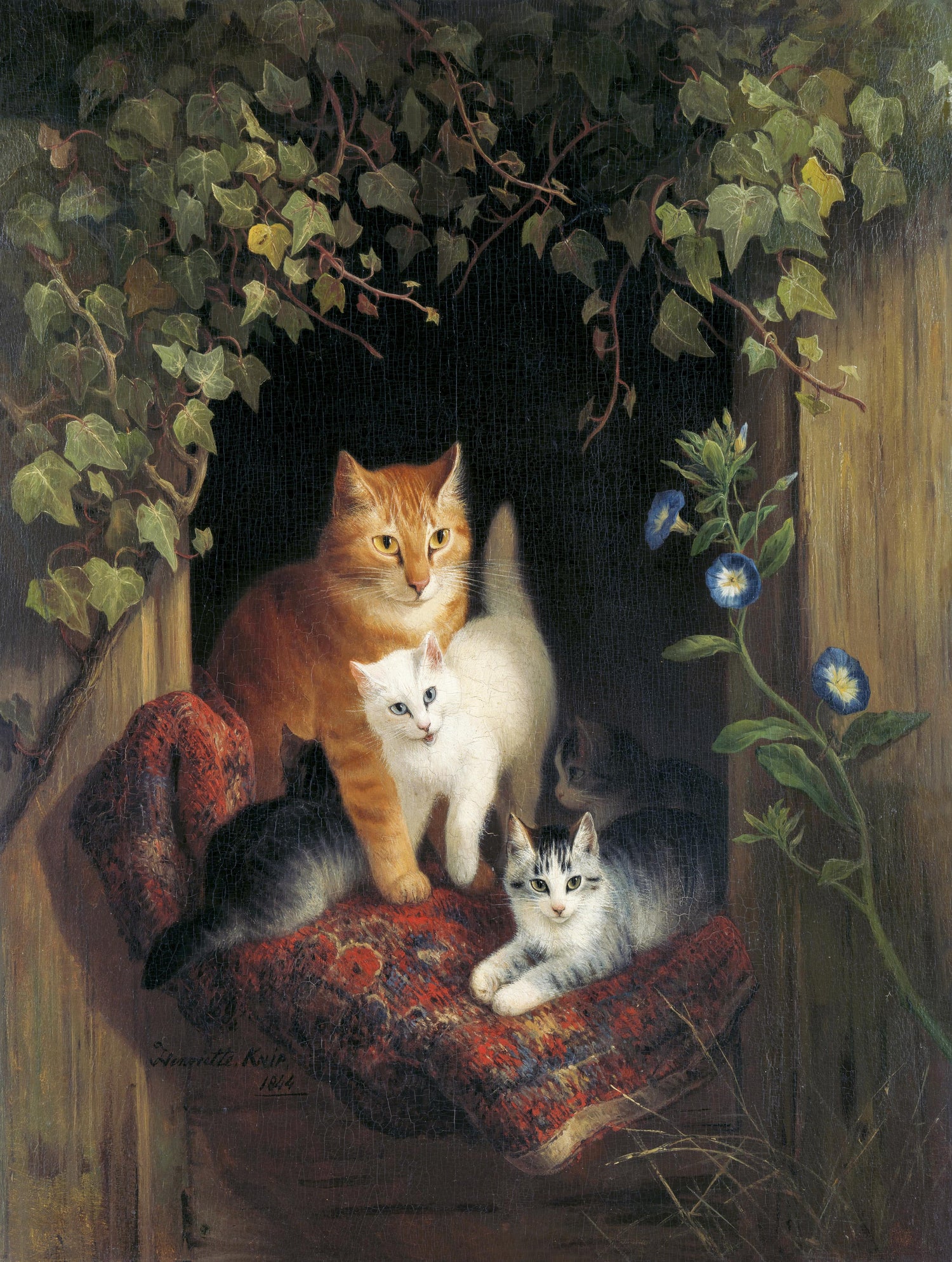 Cat with Kittens (1844) by Henriëtte Ronner