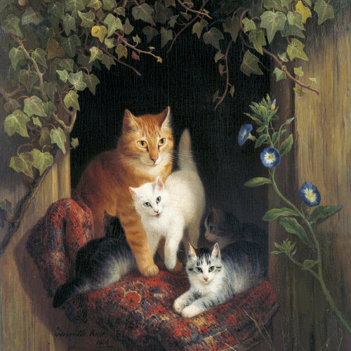 Cat with Kittens (1844) by Henriëtte Ronner