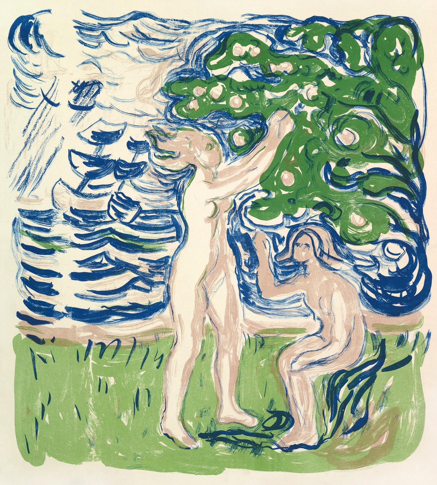 Girls Picking Apples (1915) by Edvard Munch