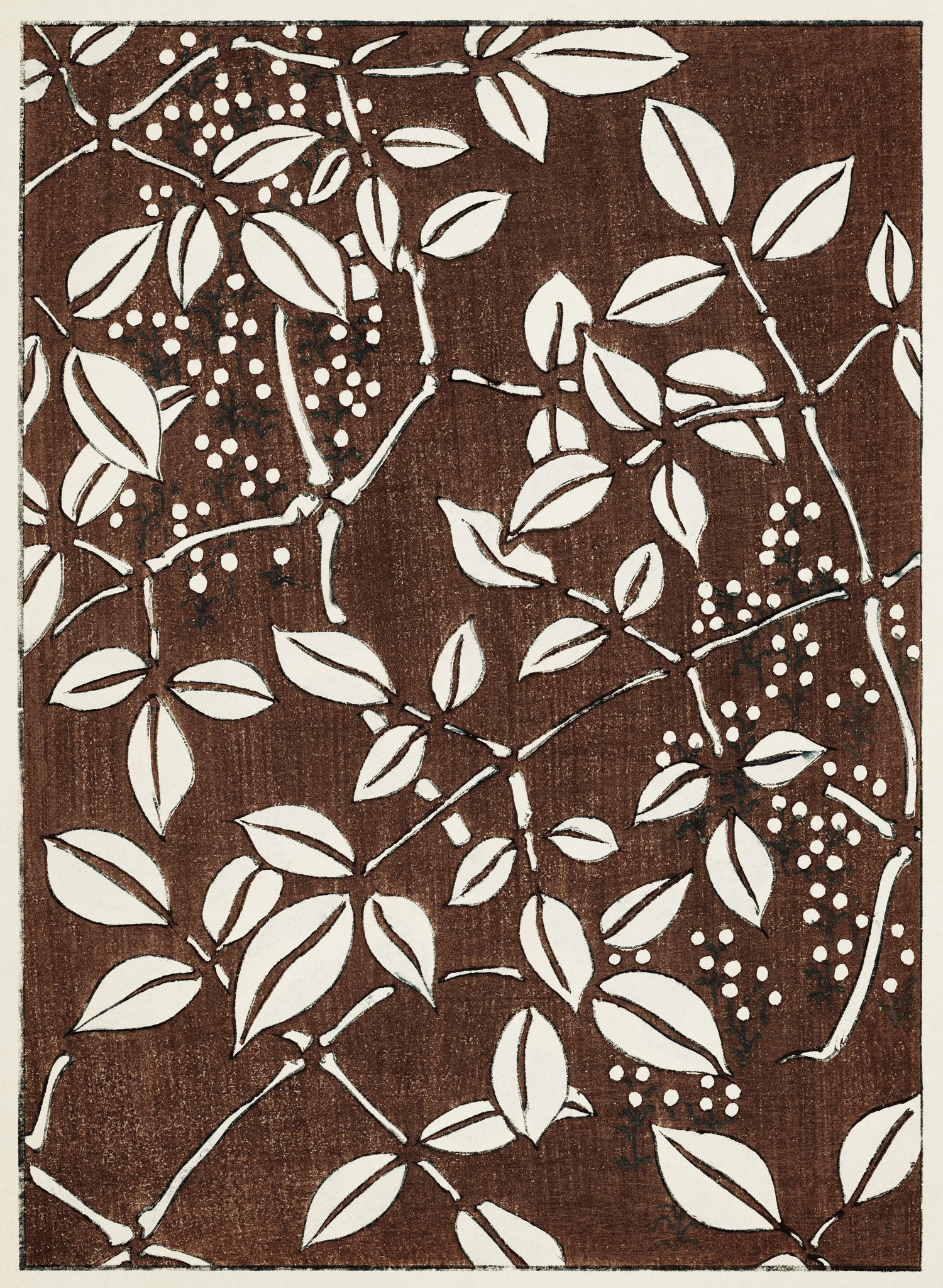 Leaf pattern from Bijutsu Sekai (1893-1896) by Watanabe Seitei