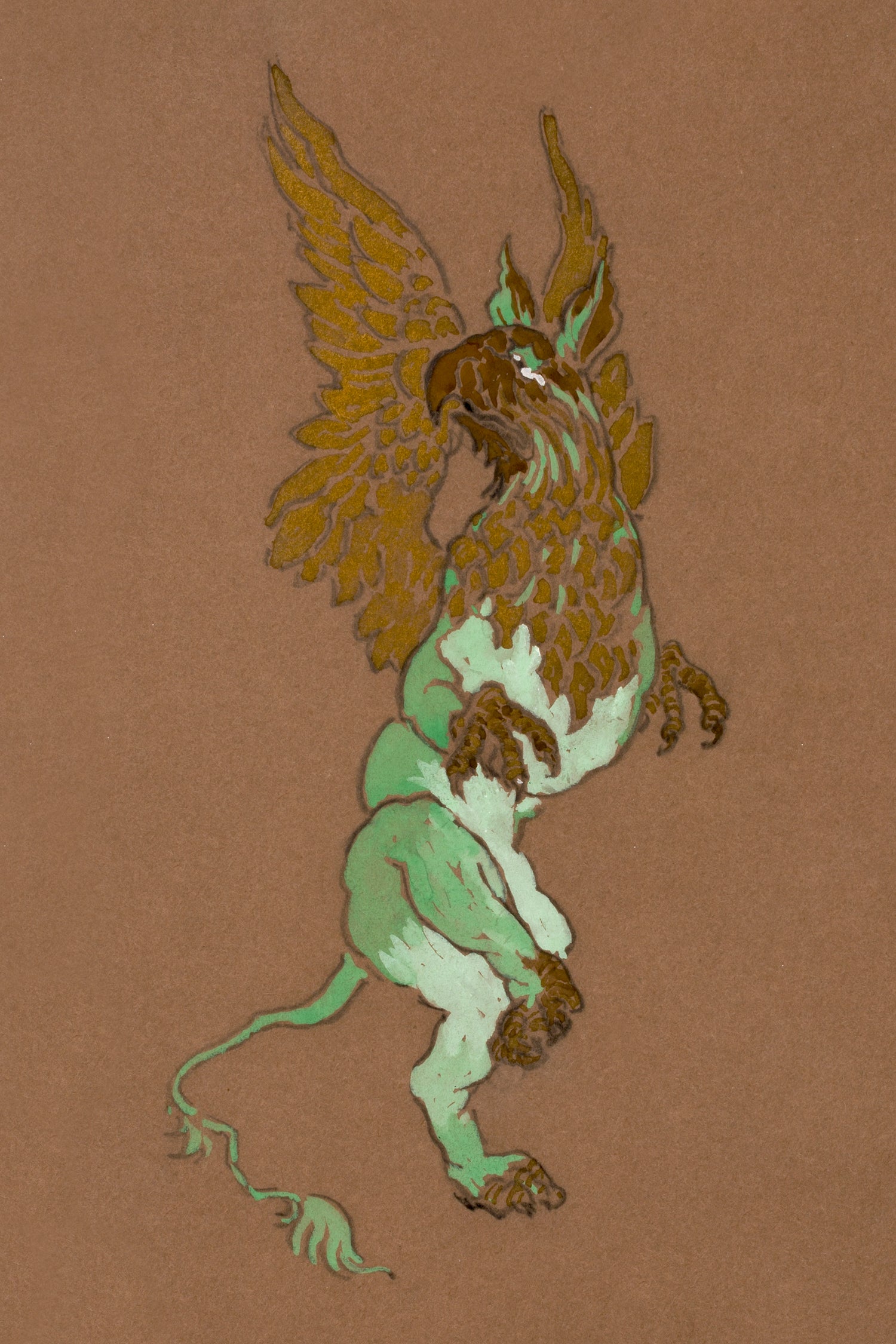 The Gryphon (1915) Costume Design for Alice in Wonderland (1915) by William Penhallow Henderson