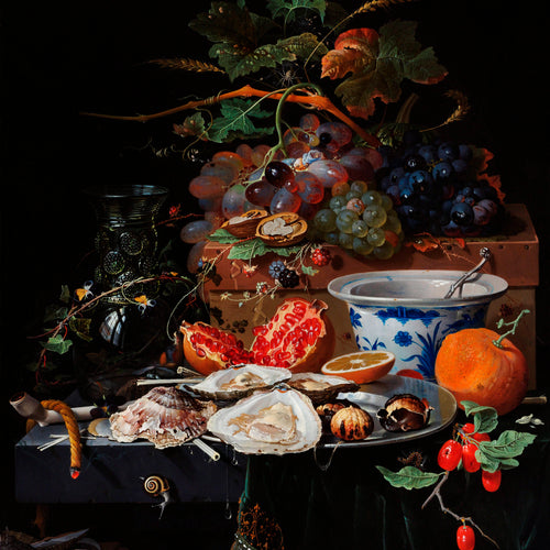 Fruits and oysters (1660 - 1679) by Abraham Mignon