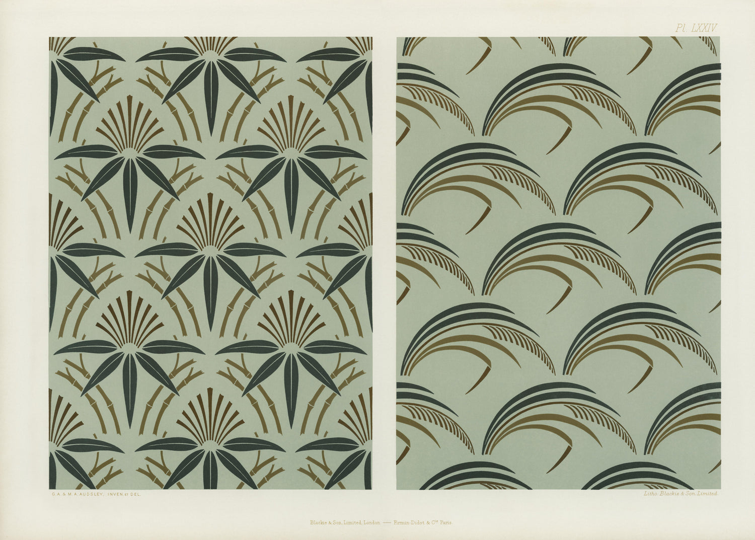 Diaper Patterns for Vertical Surfaces Japanese antique pattern from The Practical Decorator and Ornamentist (1892) by G.A Audsley and M.A. Audsley