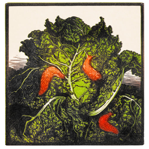 Three slugs on a cabbage (1877-1924) by Julie de Graag