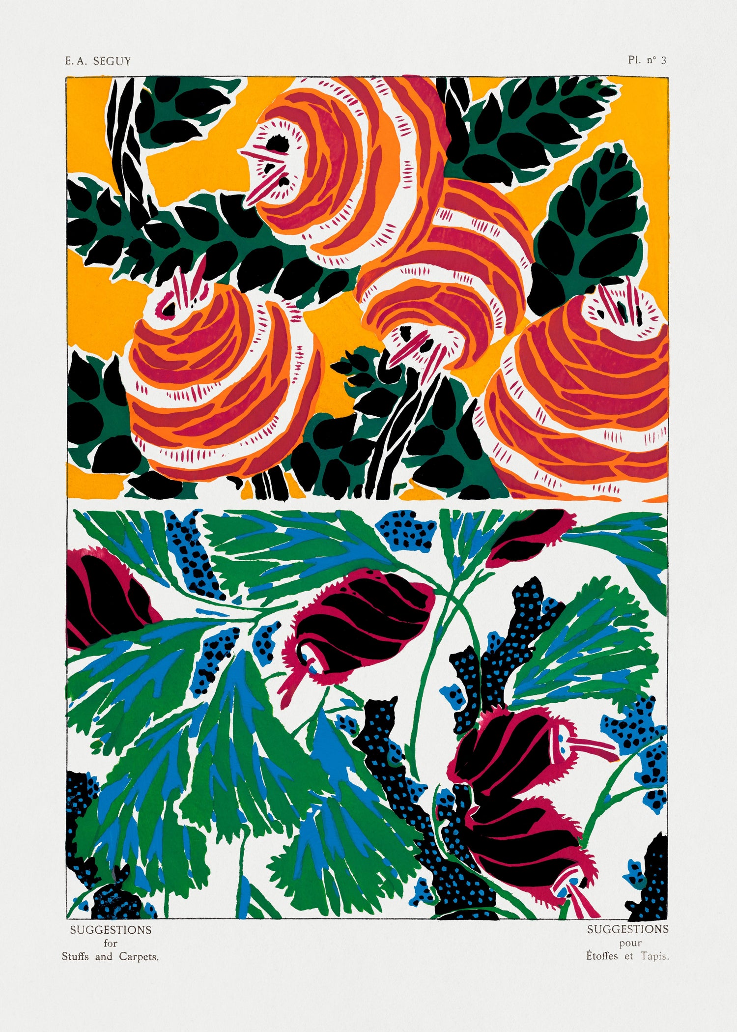 Suggestions pour Étoffes et tapis: 60 motifs en couleur (1925) by E. A. Sèguy