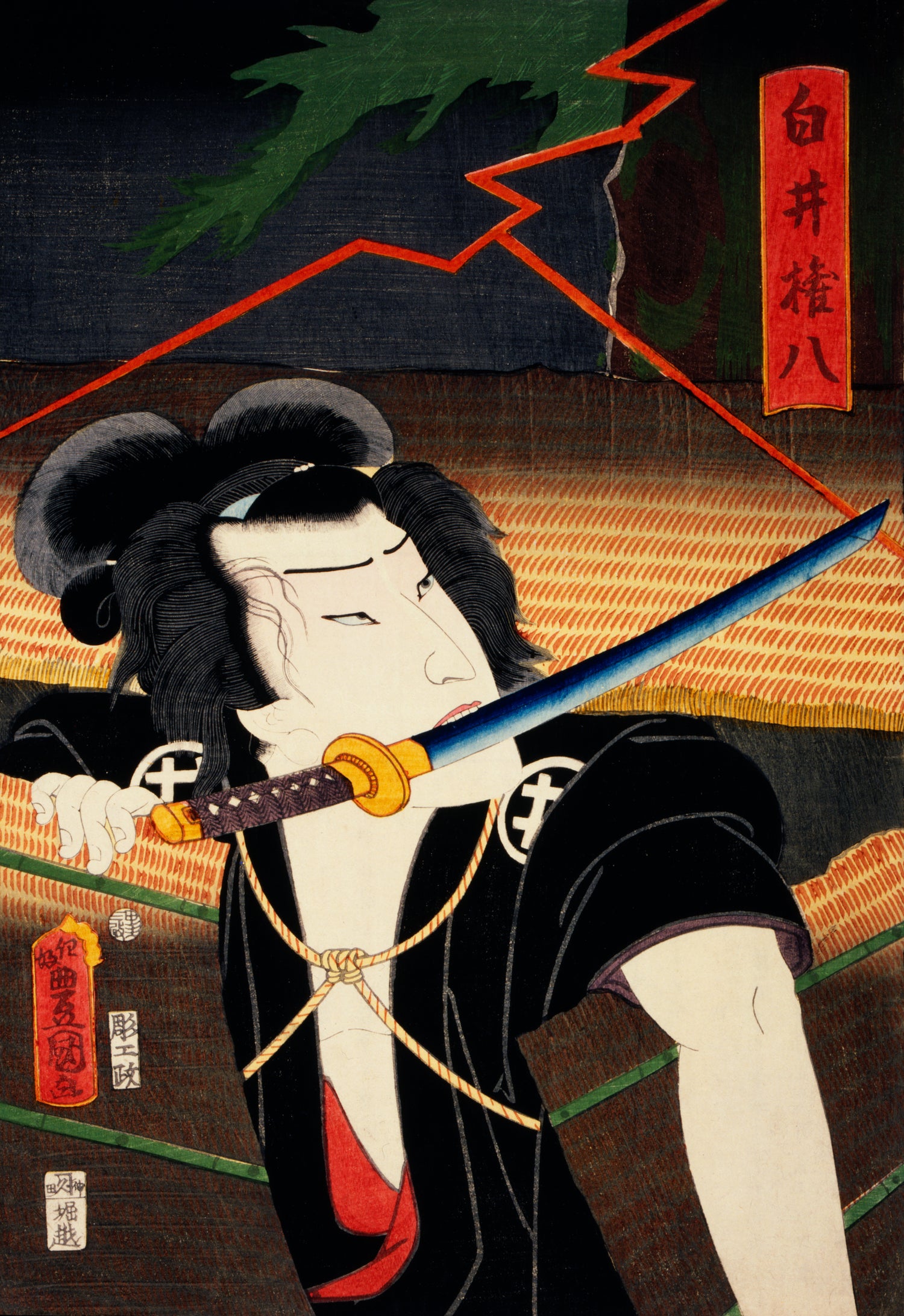 Portraits of Actors, Often Playing Roles (1835-1900) by Toyohara Kunichika