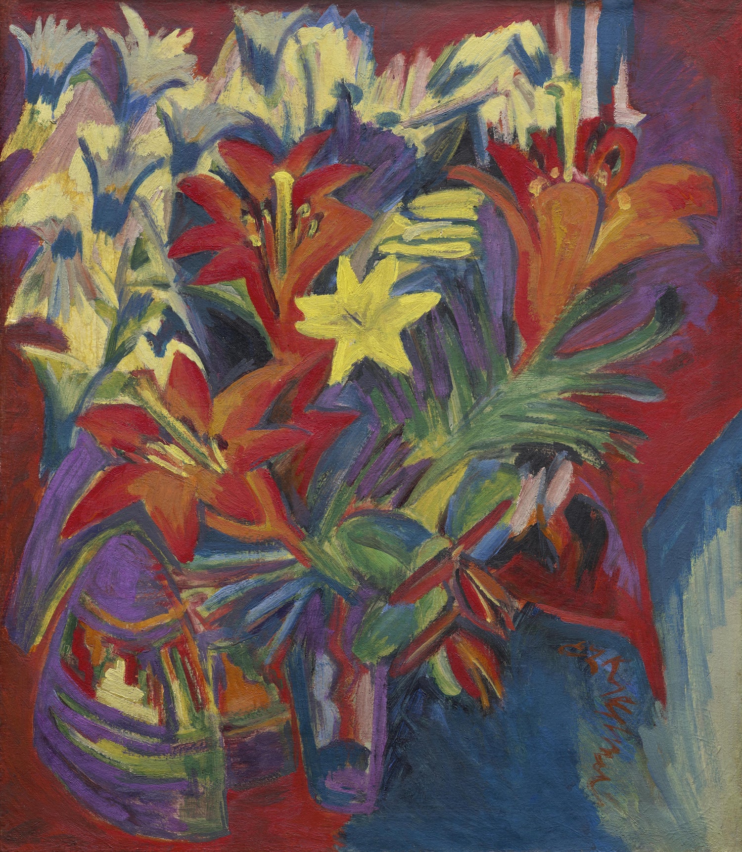 Still Life with Lilies (1917) by Ernst Ludwig Kirchner