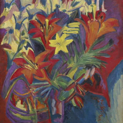 Still Life with Lilies (1917) by Ernst Ludwig Kirchner