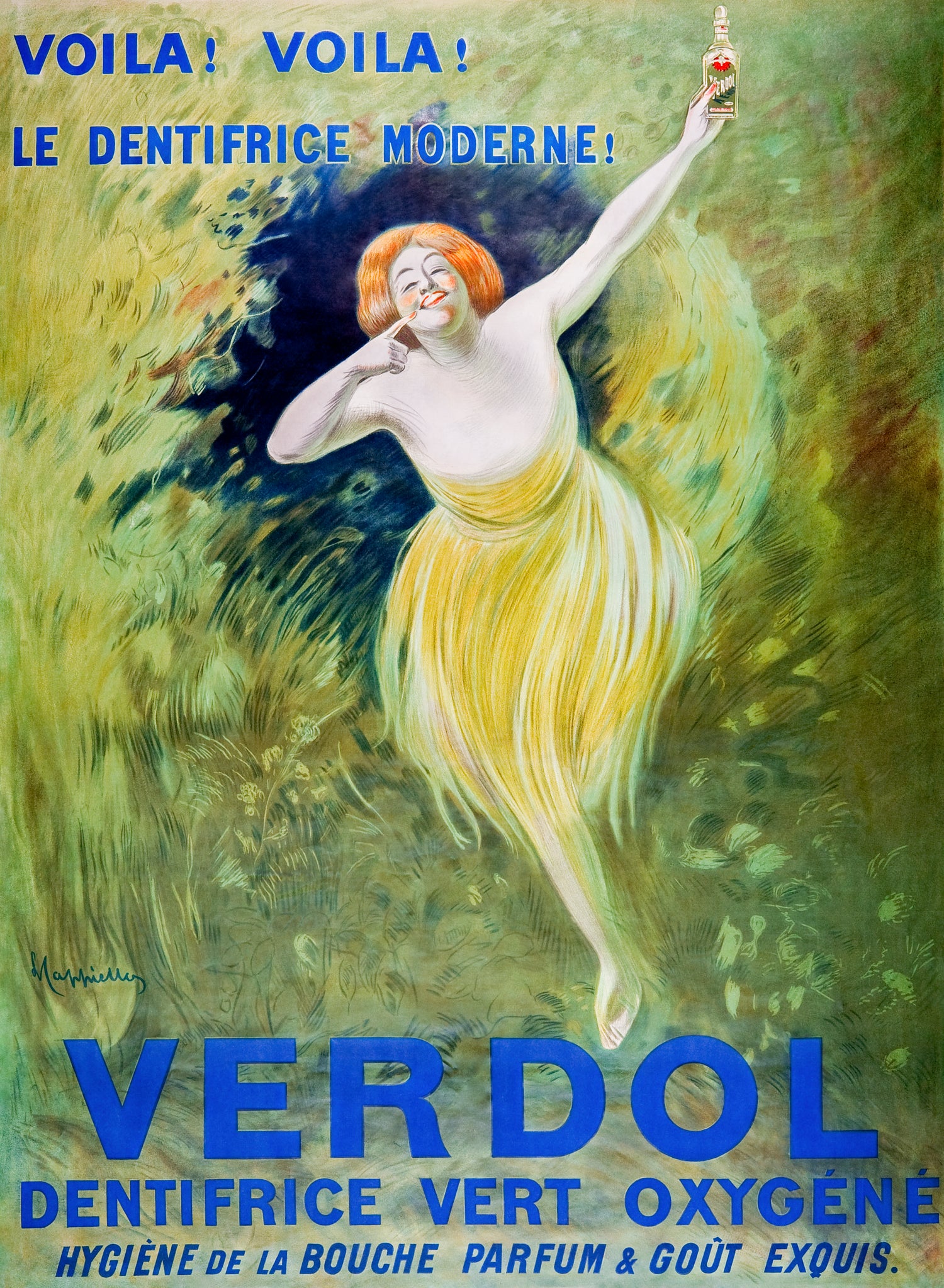 Verdol, oxygenated green toothpaste (1911) by Leonetto Cappiello