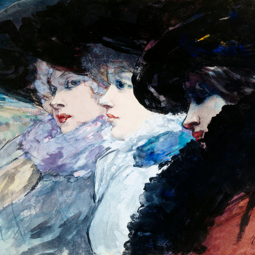 Three women in profile (1890-1900) by Henry Somm