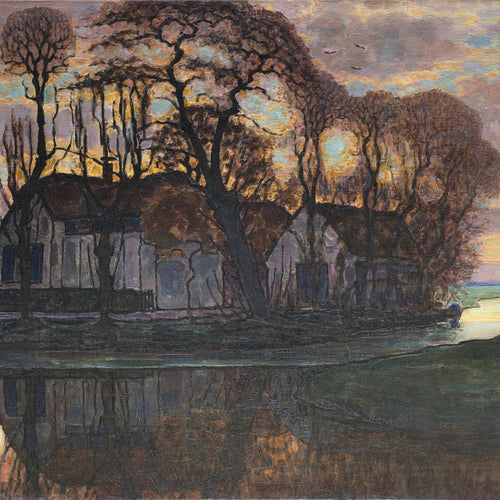 Farm Near Duivendrecht, in the Evening (1916) by Piet Mondrian