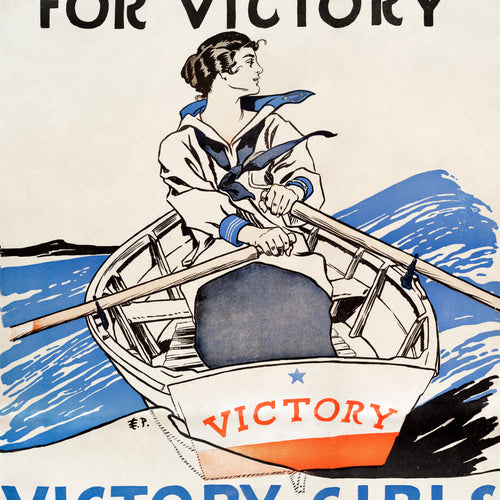 Every Girl Pulling for Victory, Victory Girls United War Work Campaign (1918) by Edward Penfield