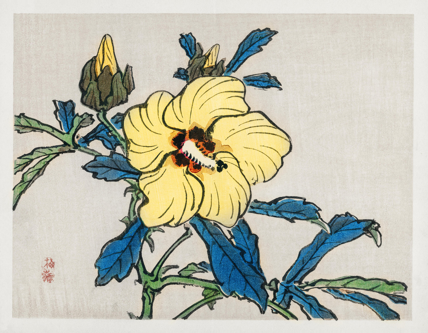 Hibiscus (1913) by Kōno Bairei