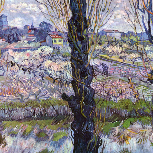 View of Arles, Flowering Orchards (1889) by Vincent van Gogh