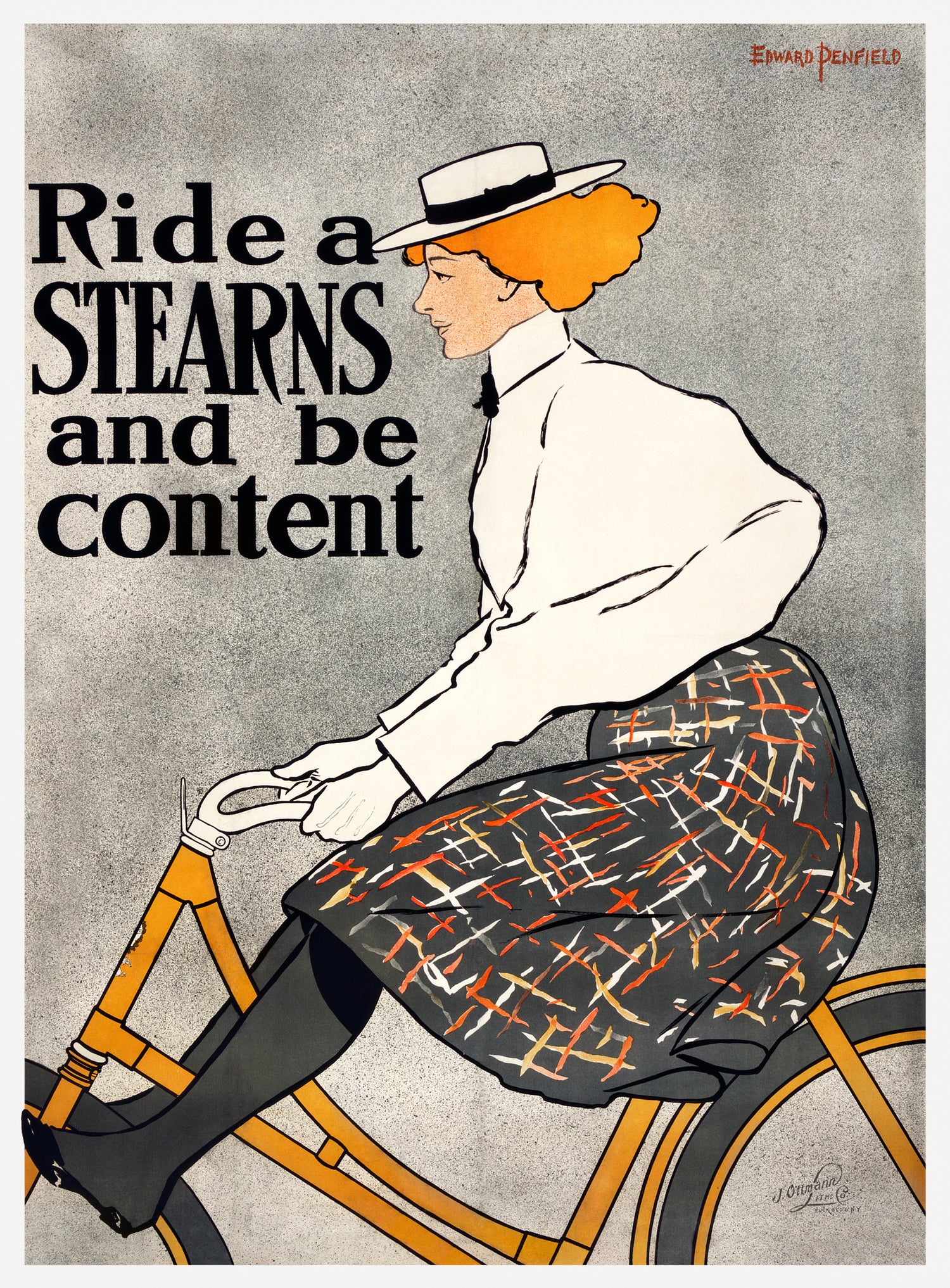 Ride a Stearns and be content (1896) by Edward Penfield