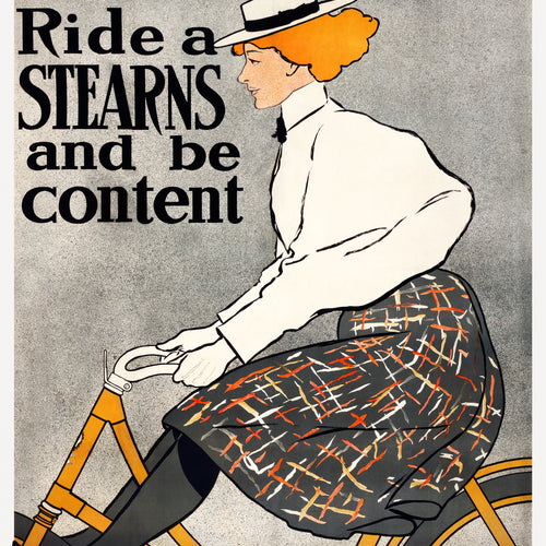 Ride a Stearns and be content (1896) by Edward Penfield