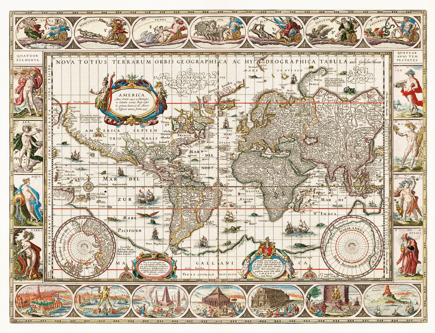 Nova totius terrarum orbis geographica ac hydrographica tabula (1635-1649) by Jan Aertse van den Ende