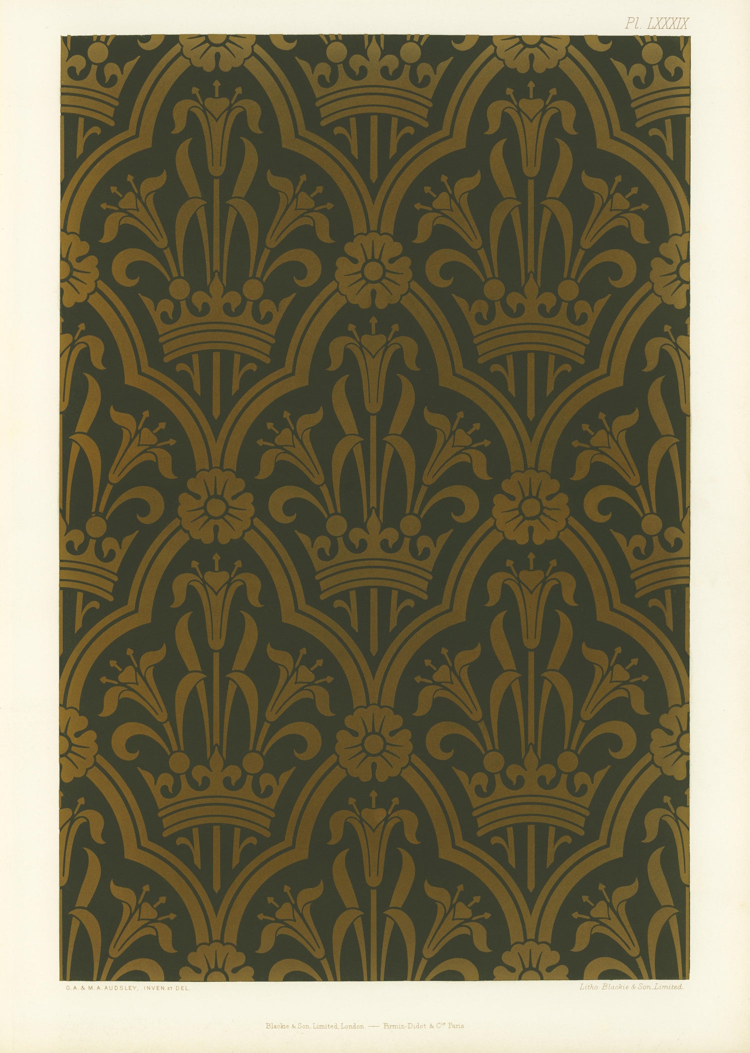 Lily and crown pattern (1892) by G.A Audsley and M.A. Audsley