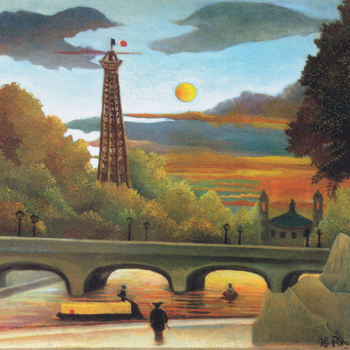 Seine and Eiffel-tower in the sunset (1910) by Henri Rousseau