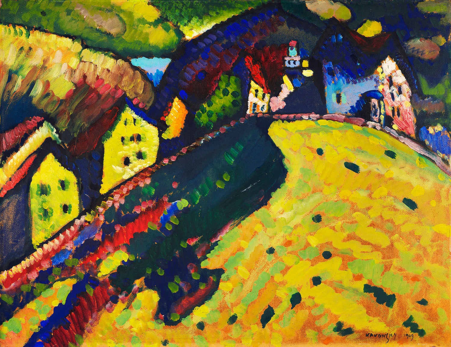 Houses at Murnau (1909) by Wassily Kandinsky