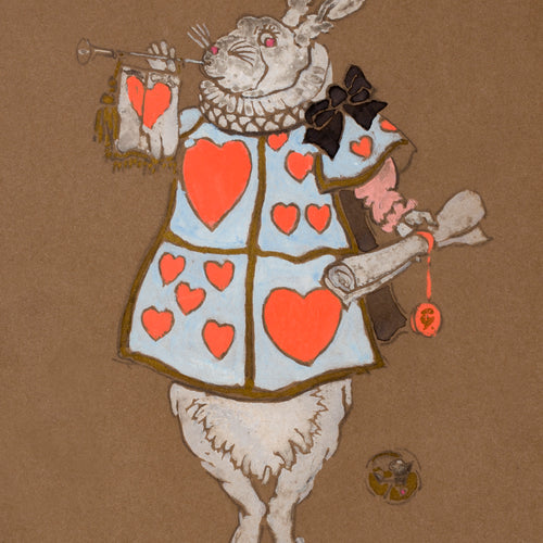 White Rabbit with Herald's Costume Design (1915) for Alice in Wonderland (1915) by William Penhallow Henderson