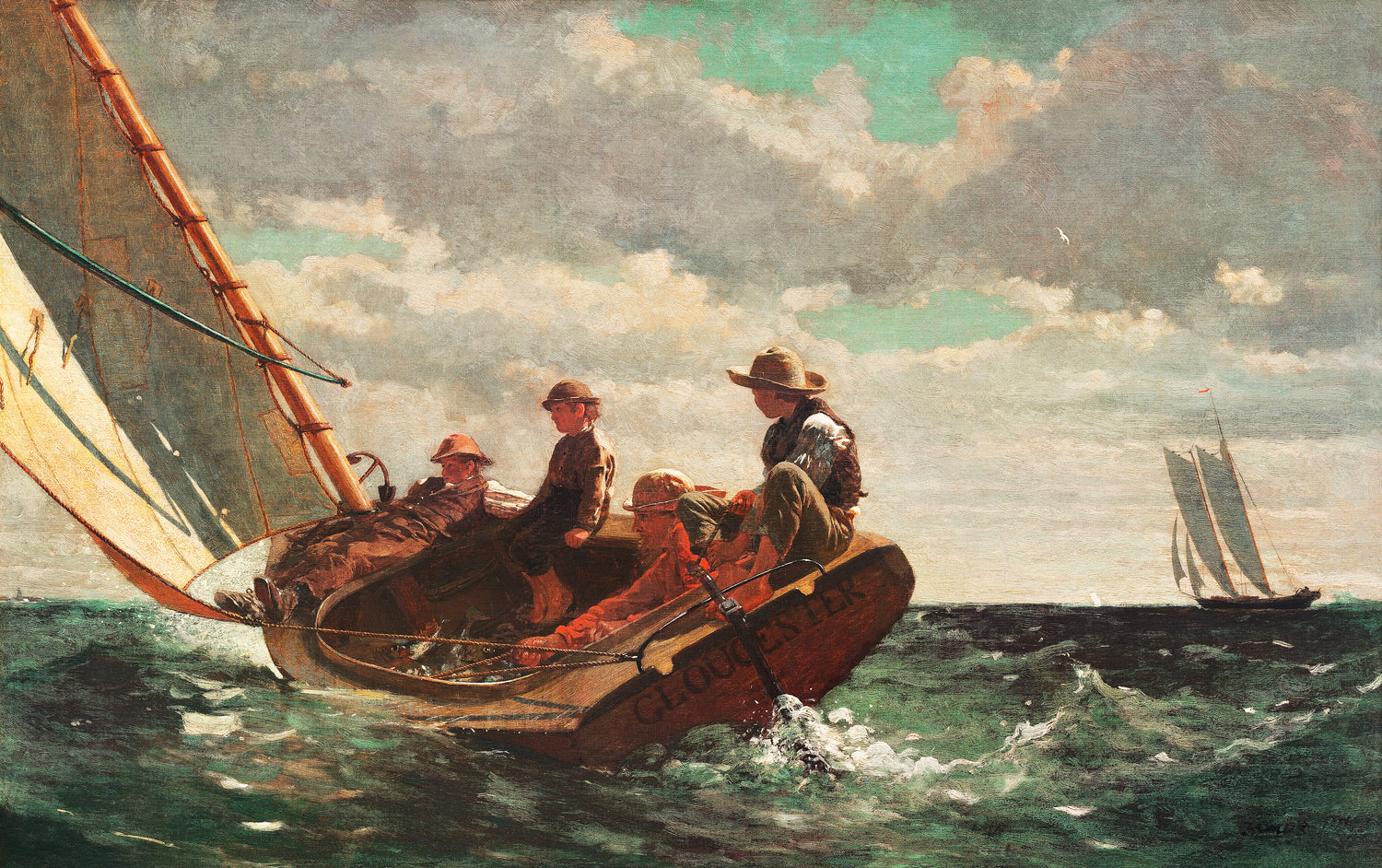 Breezing Up, A Fair Wind (1873-1876) by Winslow Homer