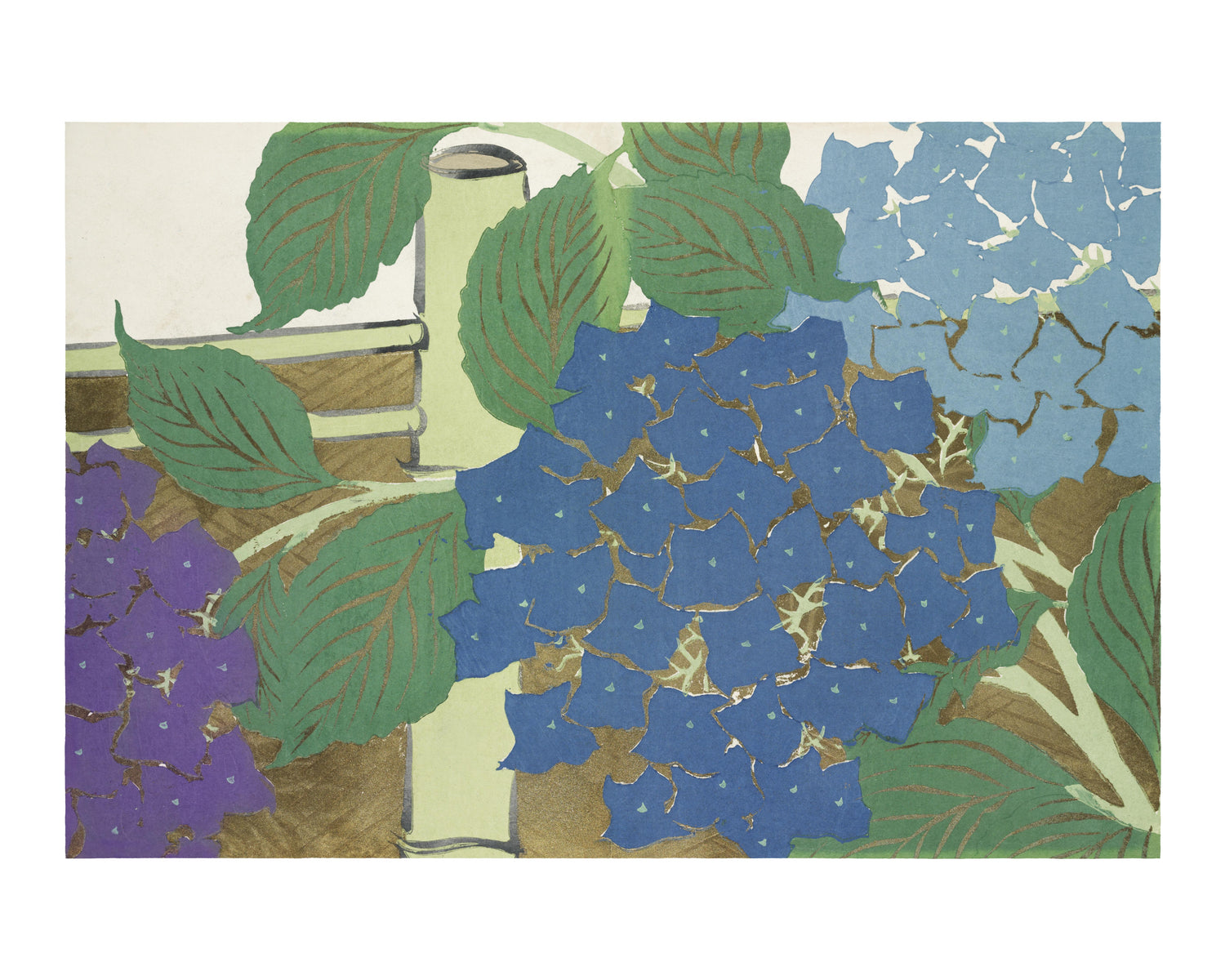 Hydrangea from Momoyogusa-Flowers of a Hundred Generations (1890-1900) by Kamisaka Sekka