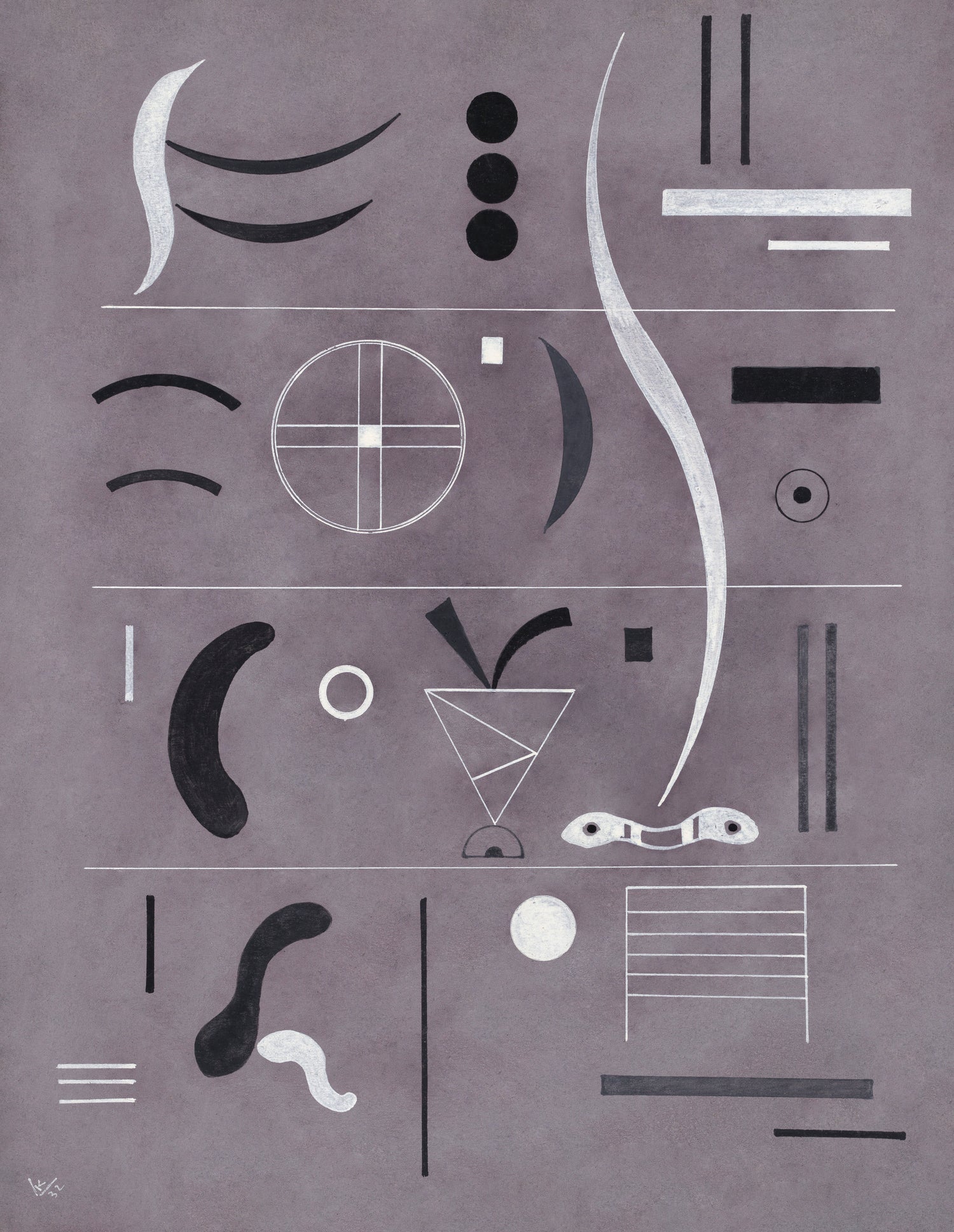 Four Parts (1932) by Wassily Kandinsky