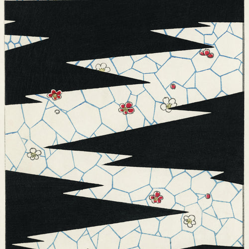 Flowers on a footpath illustration from Bijutsu Sekai (1893-1896) by Watanabe Seitei