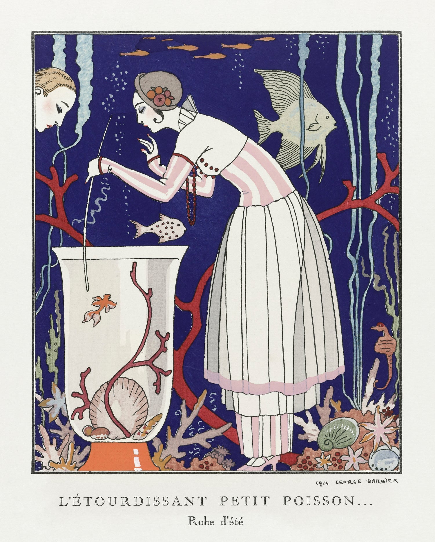 L'Étourdissant Petit Poisson: Robe d'Été; (1914) by George Barbier