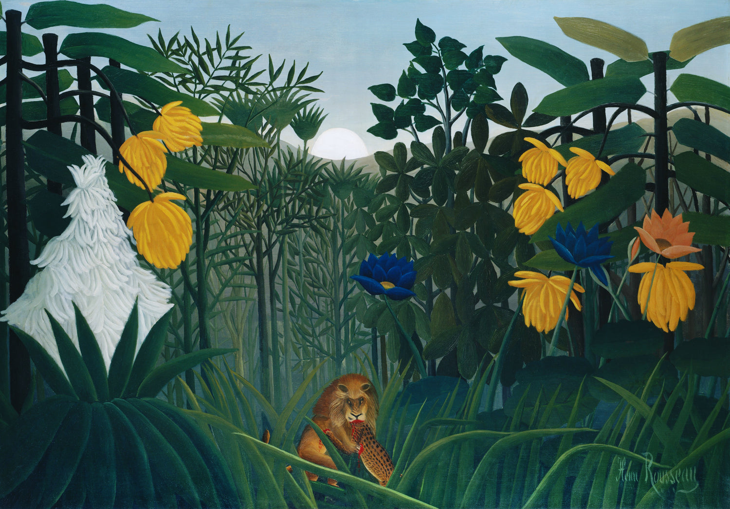 The Repast of the Lion (1907) by Henri Rousseau