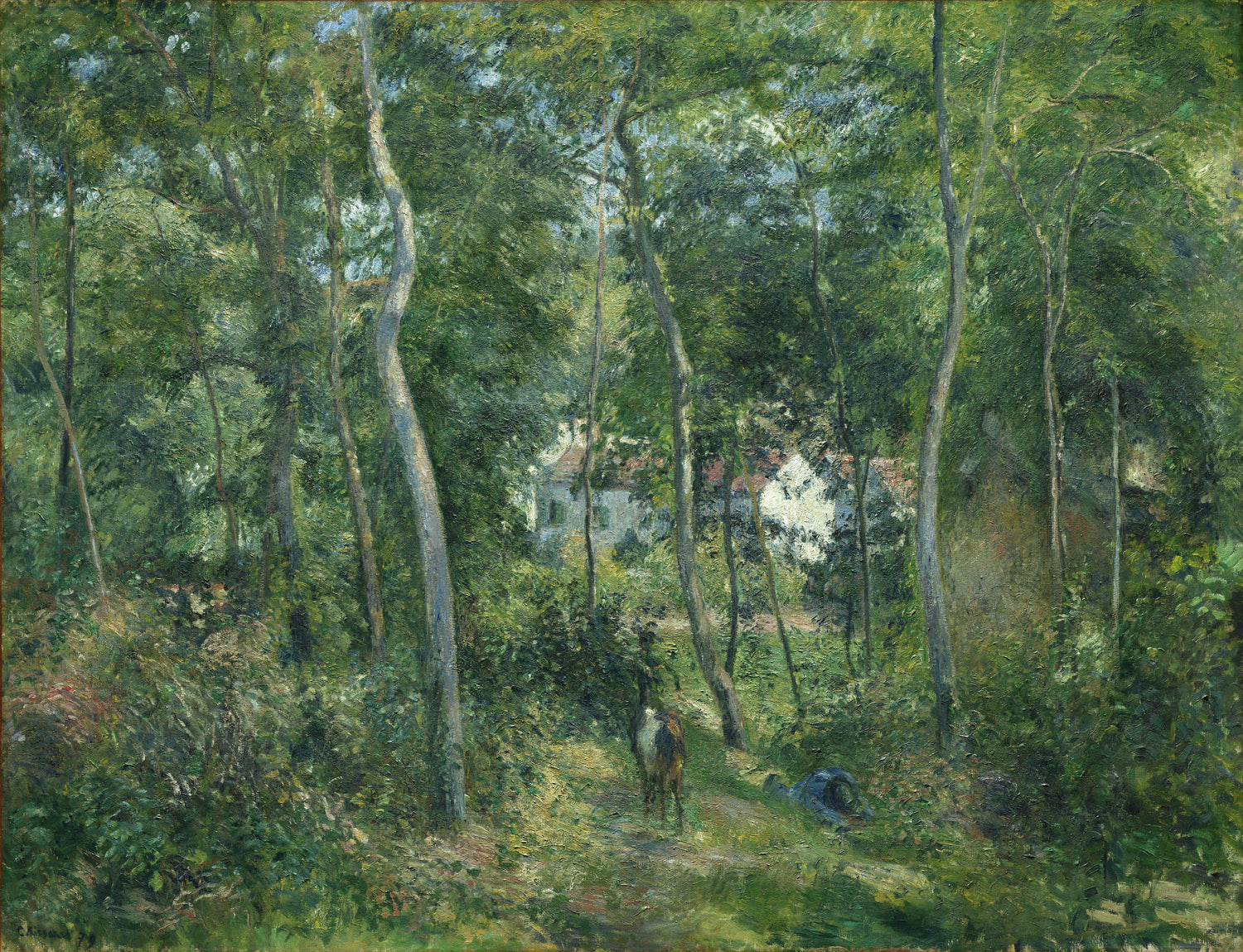 Edge of the Woods Near L'Hermitage, Pontoise (1879) by Camille Pissarro