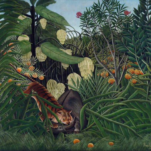 Fight between a Tiger and a Buffalo (1908) by Henri Rousseau