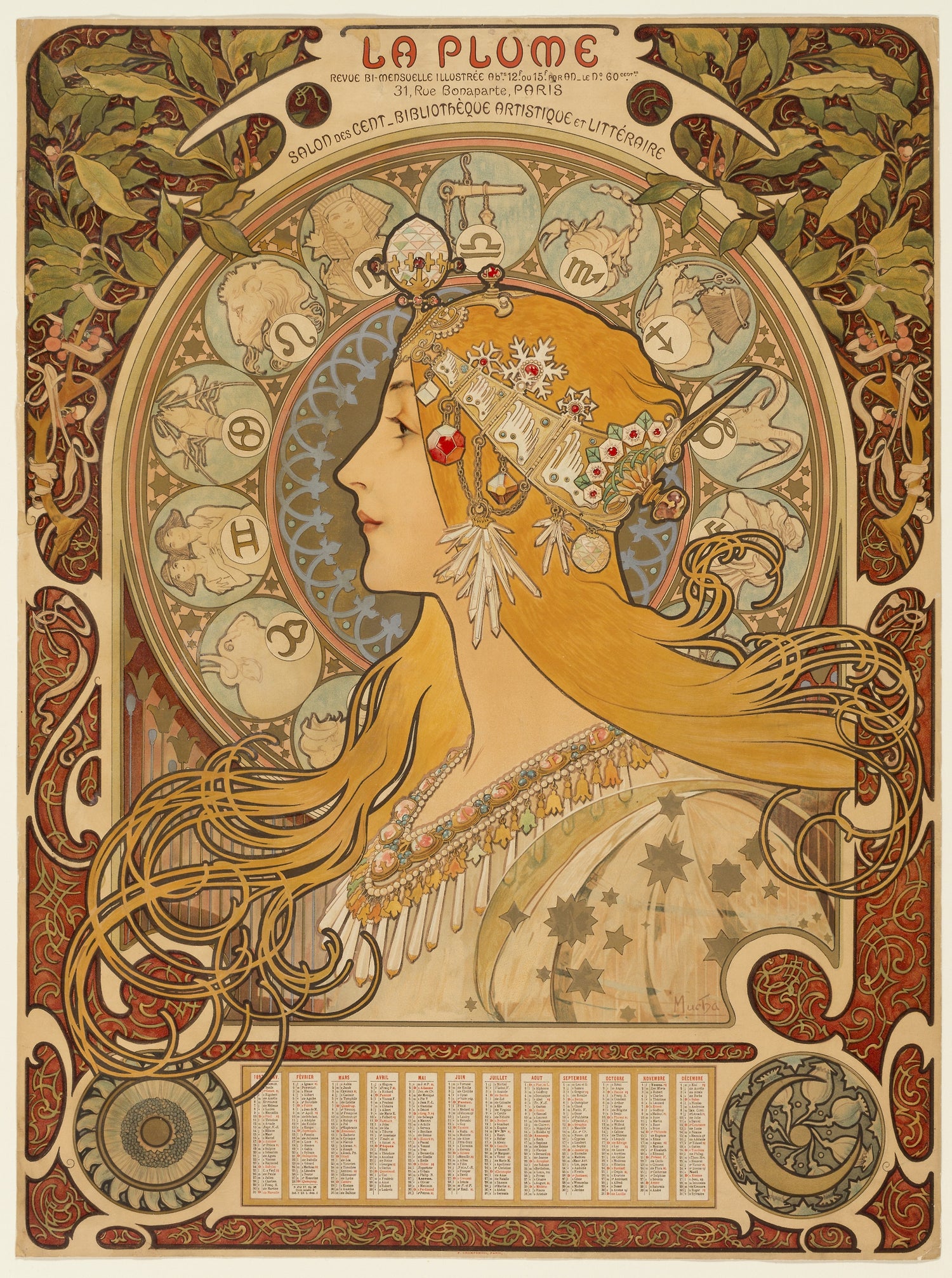 Zodiaque or La Plume (1896-1897) by Alphonse Maria Mucha