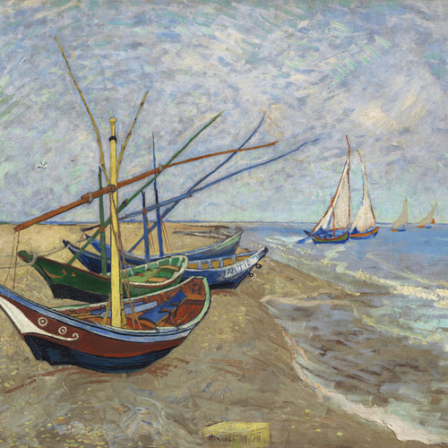 Fishing Boats on the Beach at Saintes-Maries (1888) by Vincent van Gogh