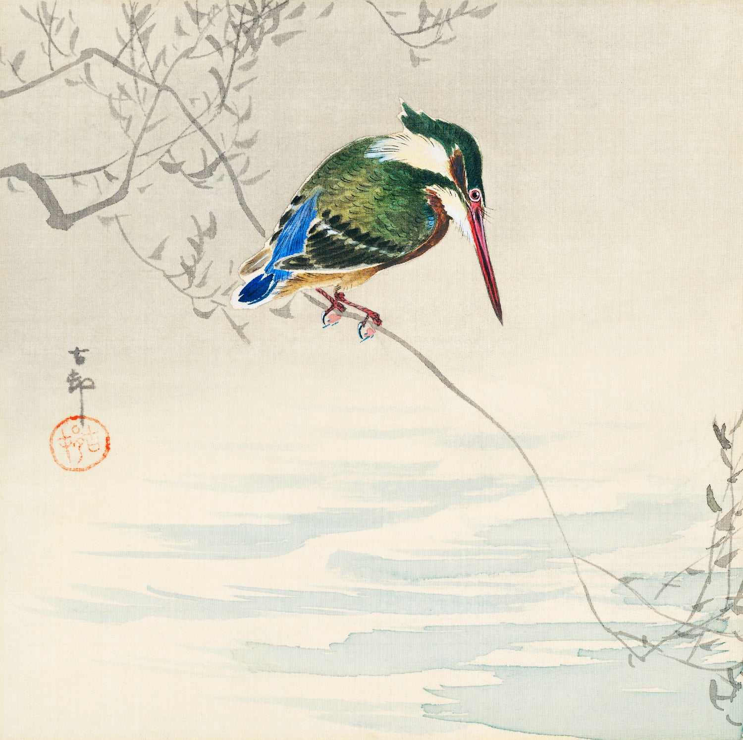 A kingfisher (1920) by Ohara Koson