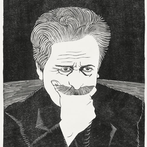 Self-portrait with hand on mustache (Zelfportret met hand aan snor) (1917) by Samuel Jessurun de Mesquita