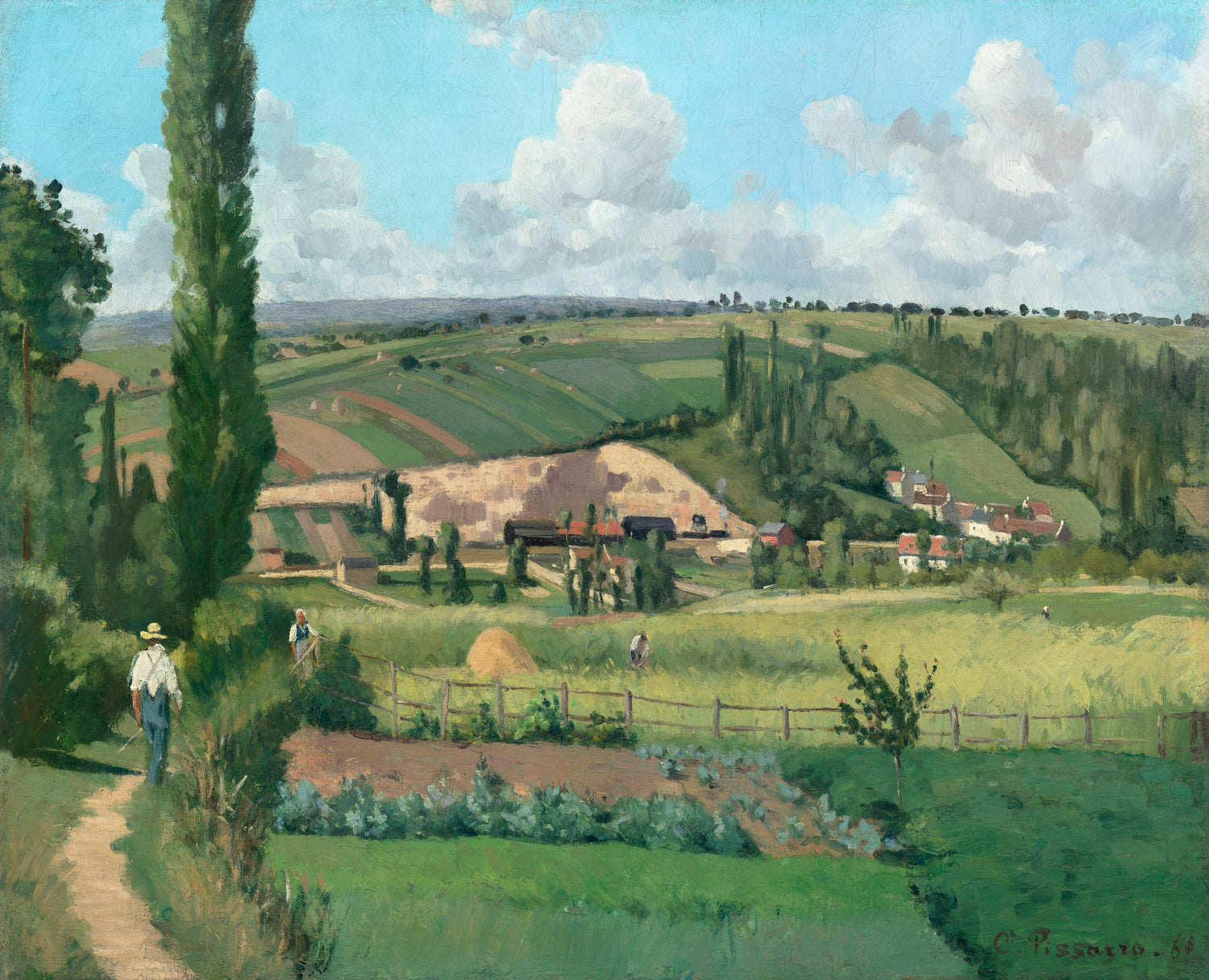 Landscape at Les Pâtis, Pontoise (1868) by Camille Pissarro