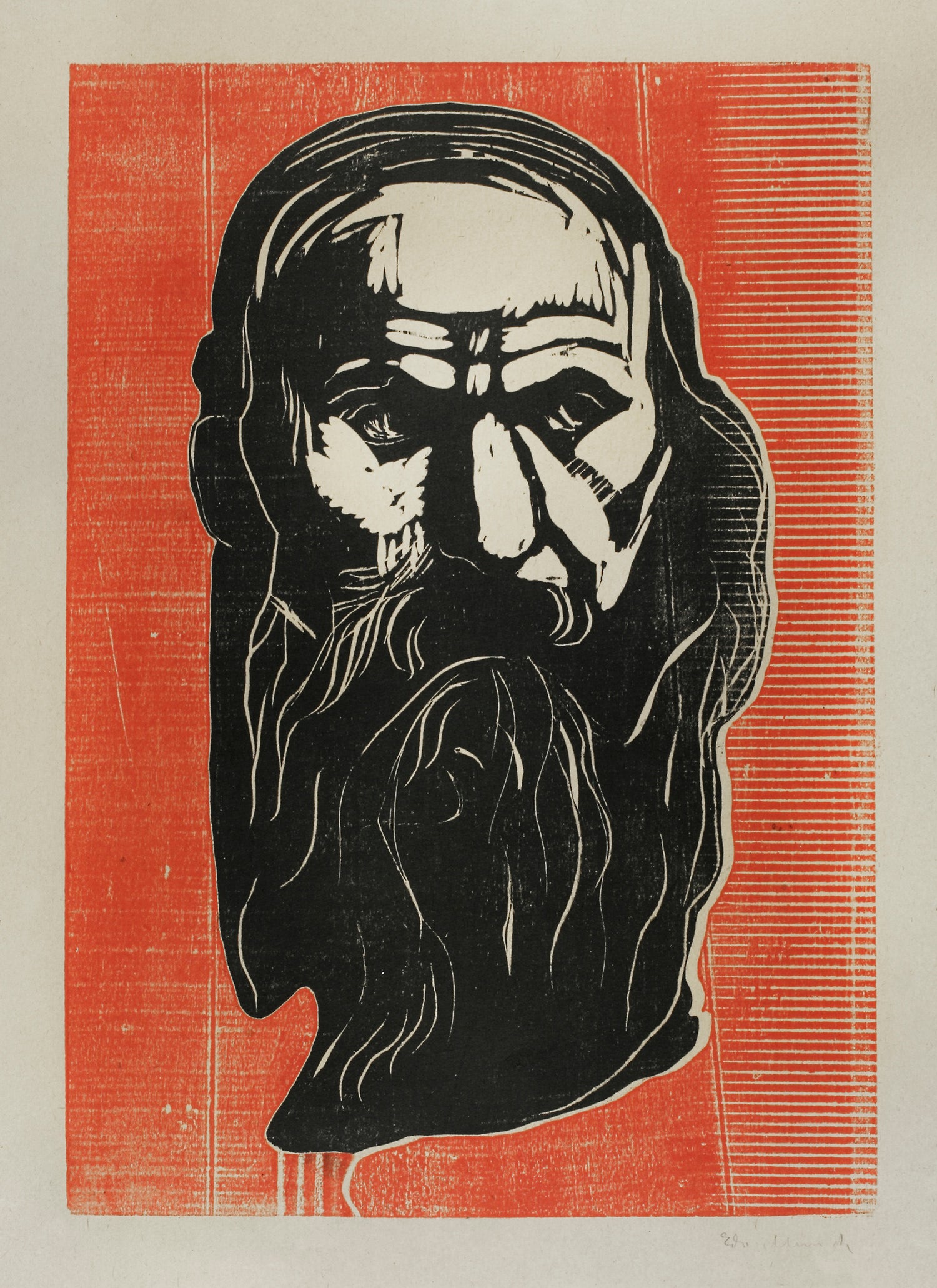 Head of an Old Man with Beard (1902) by Edvard Munch