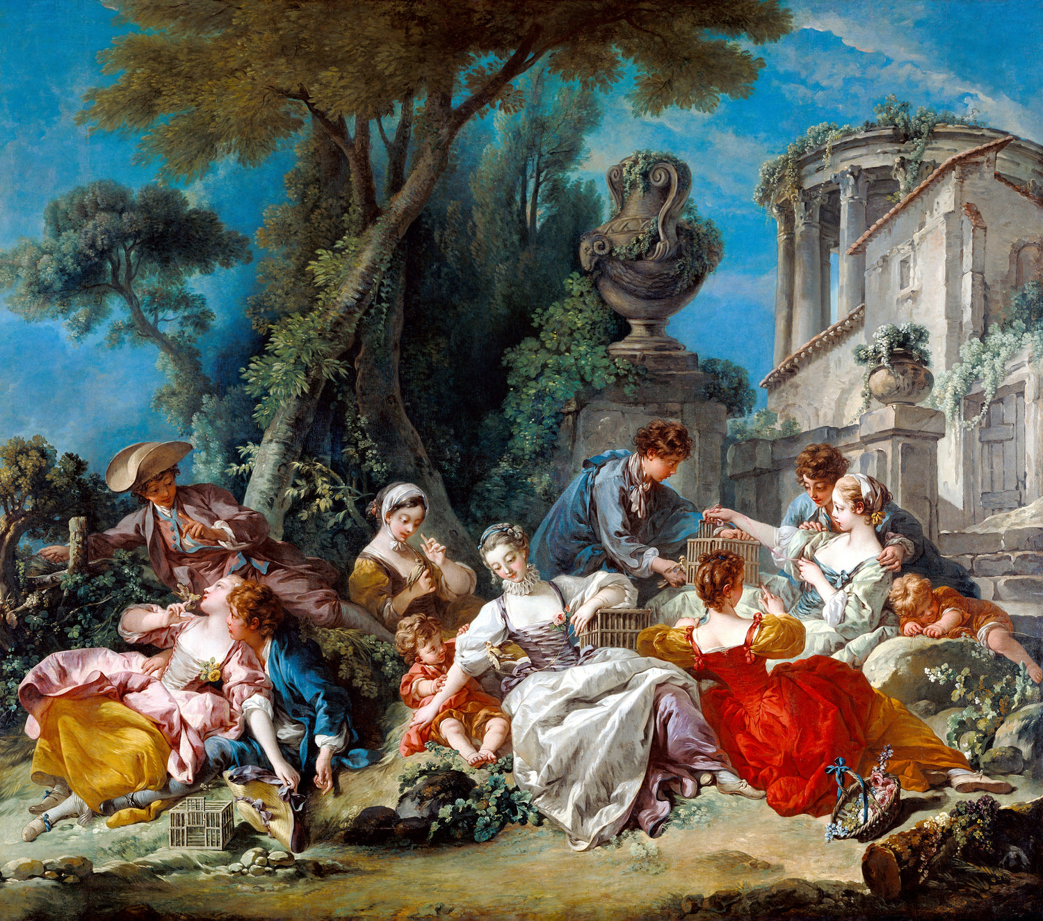 The Bird Catchers (1748) by Francois Boucher