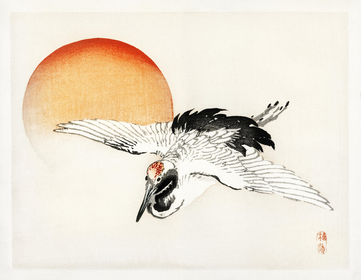 Flying crane (1913) by Kōno Bairei