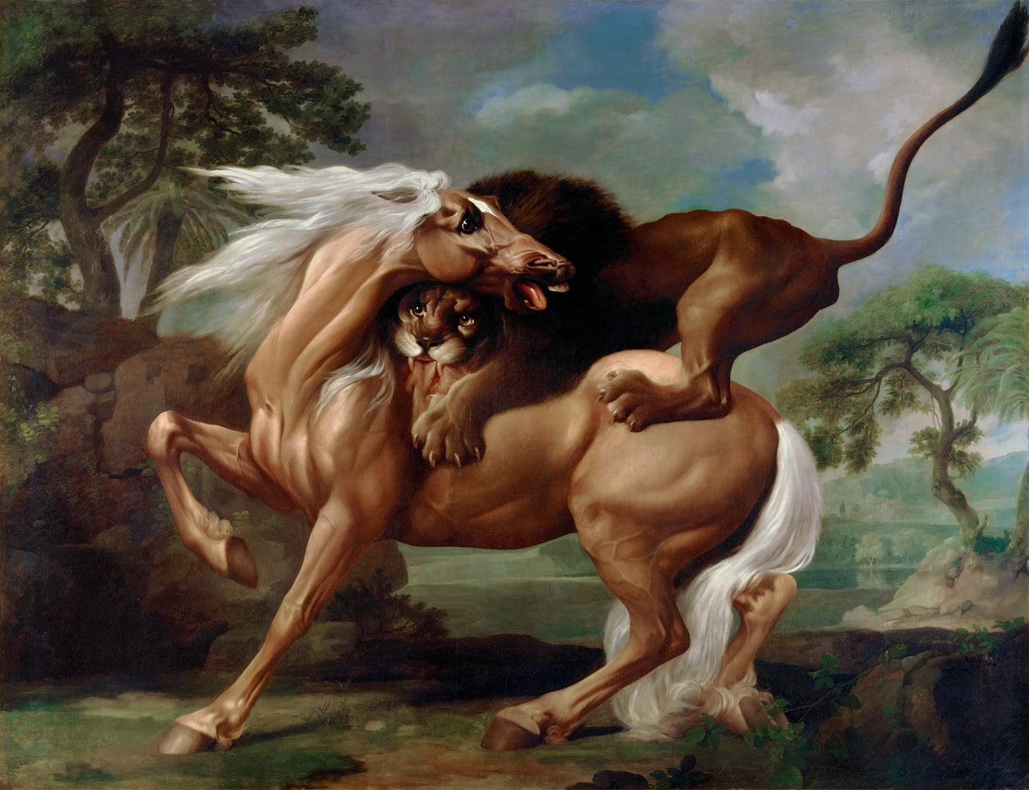 A Lion Attacking a Horse (1762) by George Stubbs