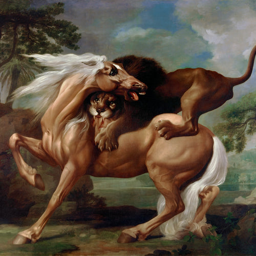 A Lion Attacking a Horse (1762) by George Stubbs