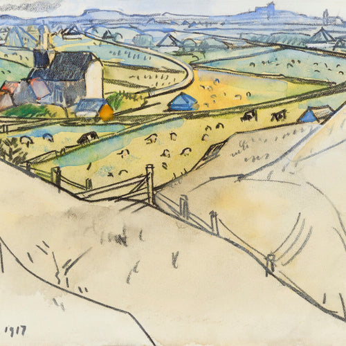 View from the dunes on Koog in Texel (1917) by Jan Toorop