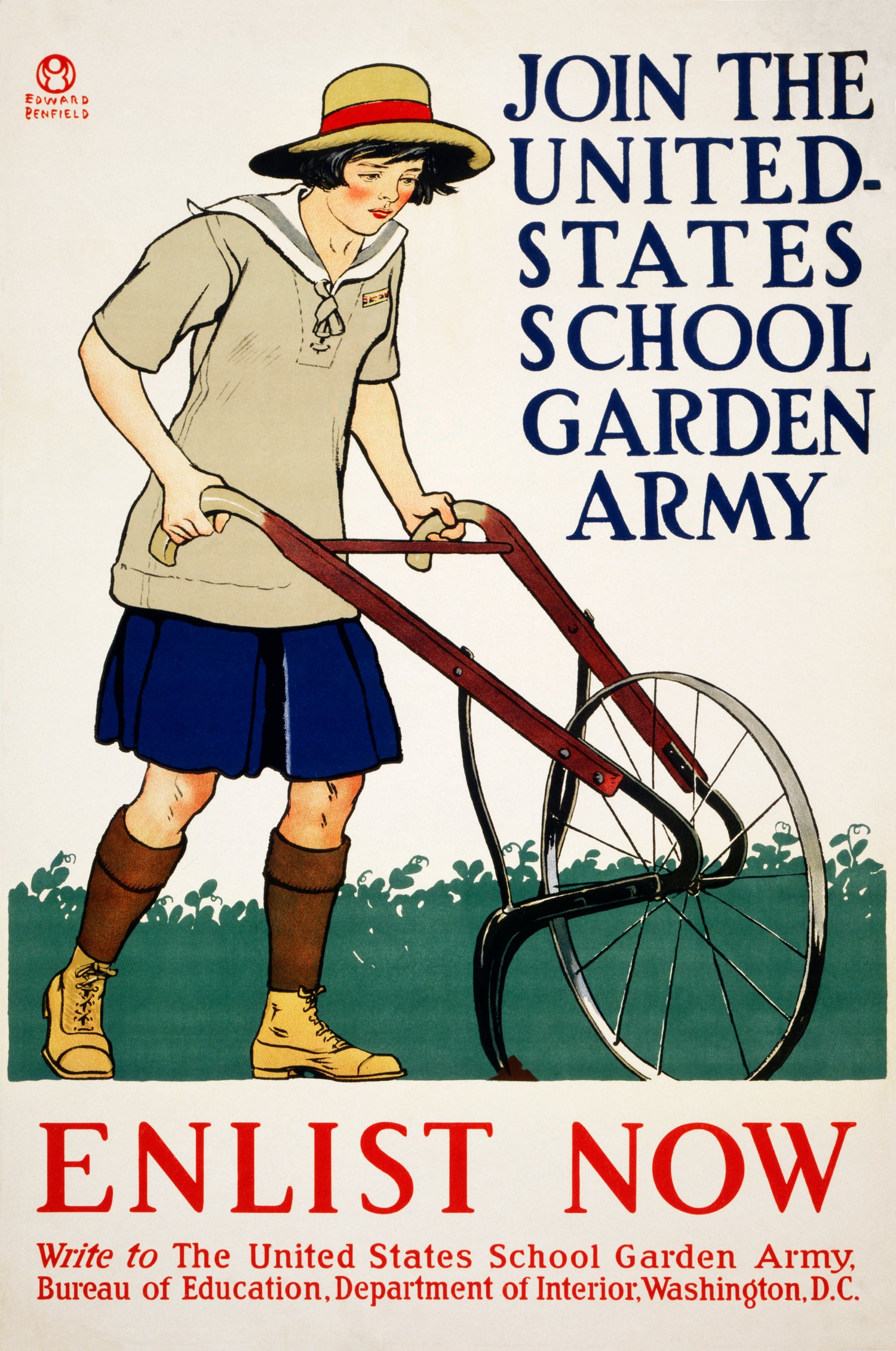 Join the United States school garden army-Enlist now (1918) by Edward Penfield