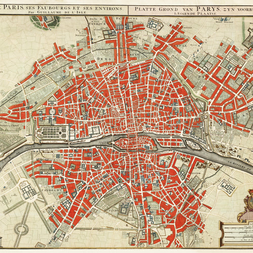 Plattegrond van Parijs (1721-1774) by Guillaume Delisle