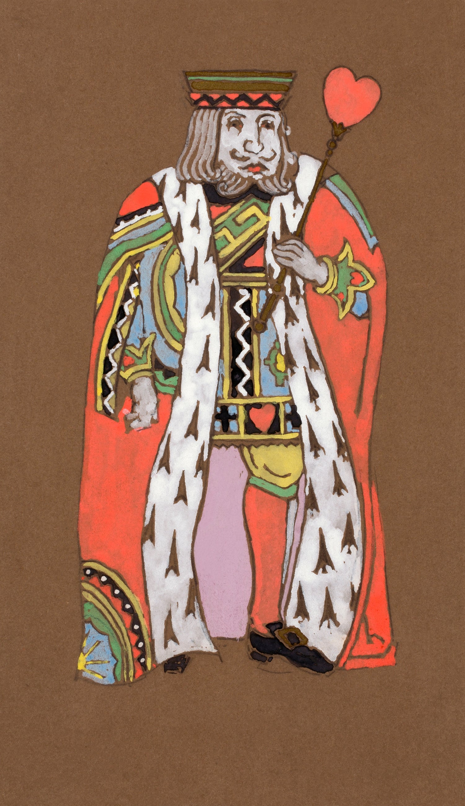 King of Hearts (1915) Costume Design for Alice in Wonderland (1915) by William Penhallow Henderson