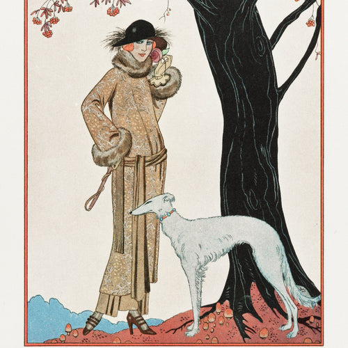 Autumn Symphony: Mantle and Afternoon Dress (1922) by George Barbier